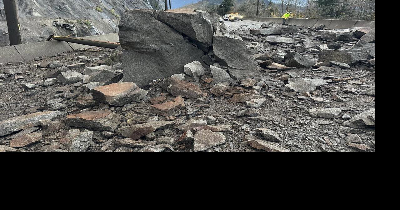 Rockfall with large boulders closes Highway 7 west of Hope, B.C.