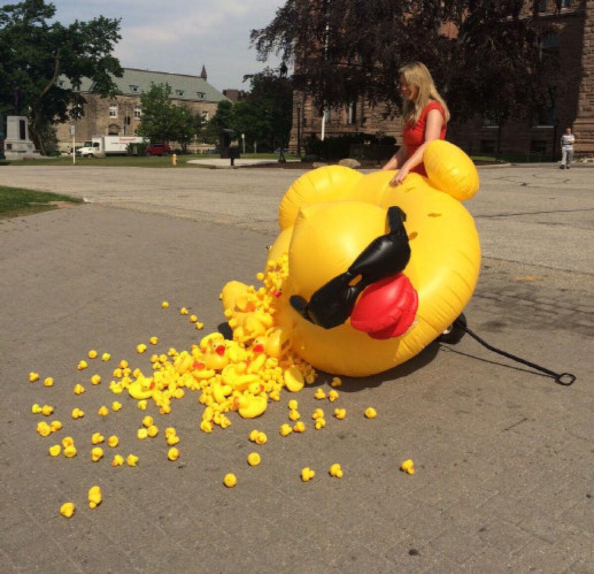 Taxpayers federation protests giant rubber duck, calls it a 'waste of taxpayer  money