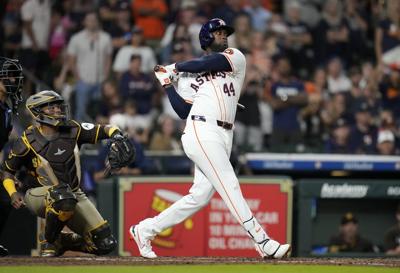 Yordan Alvarez has muscle strain at the top of his right hand. Astros hopeful he could return soon