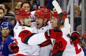 NHL scores: Kochetkov's 25 saves, Ehlers' first goal lift Hurricanes over Rangers 3-0