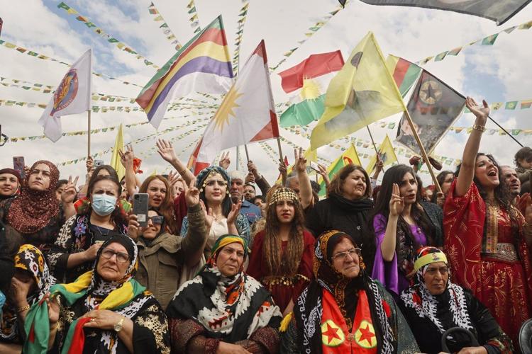 Kurds in Iraq and Syria celebrate the Newroz festival of spring at a ...