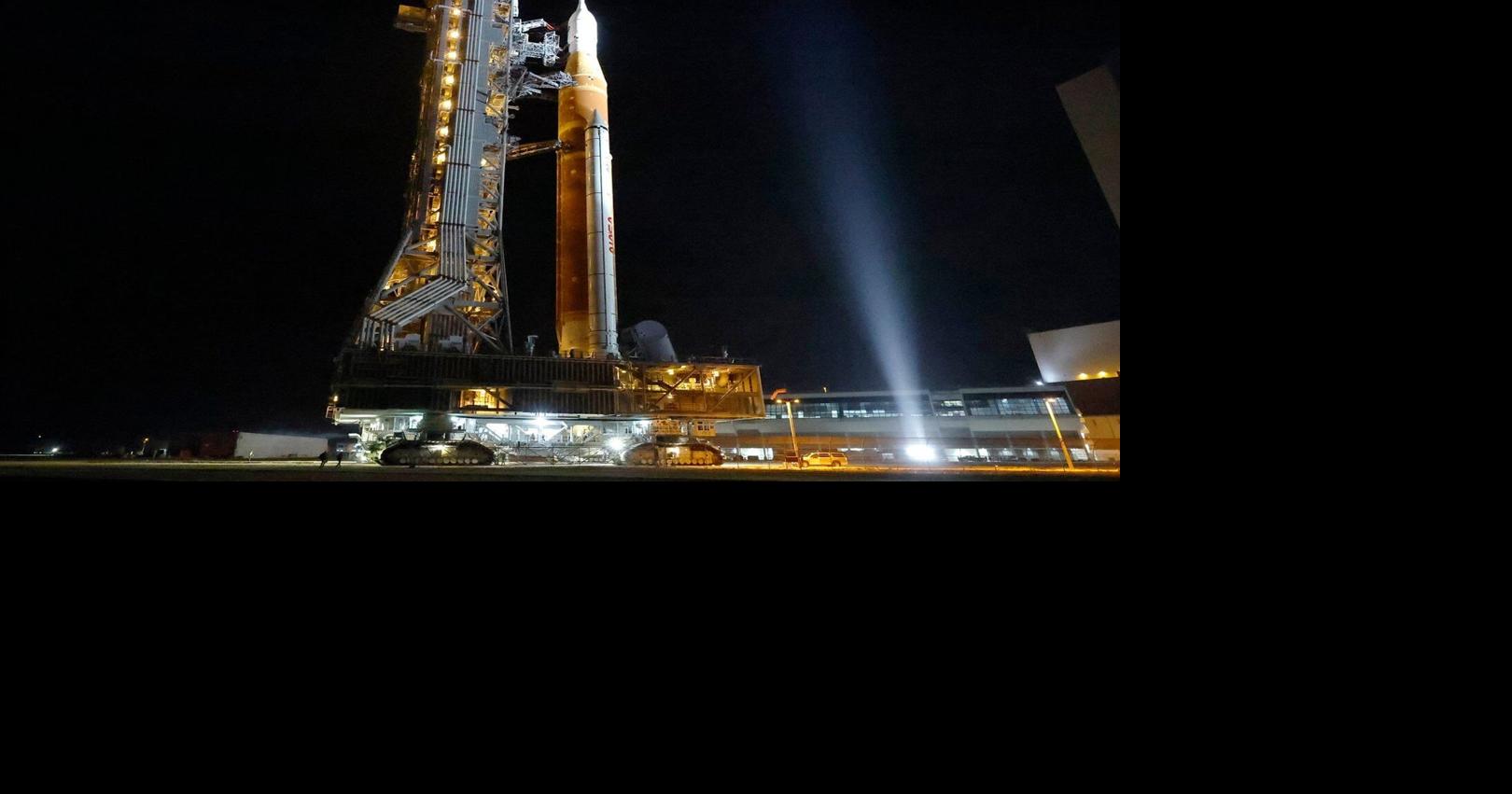 Artemis II rocket begins its slow roll out to launch pad ahead of April flight date