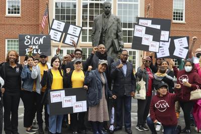 Supporters of a bill to study reparations for slavery urge Maryland Gov. Moore to sign the measure