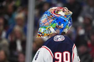 Olivier scores twice and Merzlikins has 1st shutout of season as Blue Jackets beat Devils 3-0