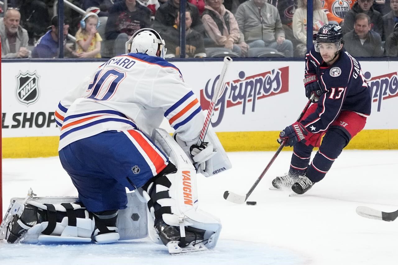 Blue Jackets beat Oilers 4-2 as McDavid gets 100th point of season