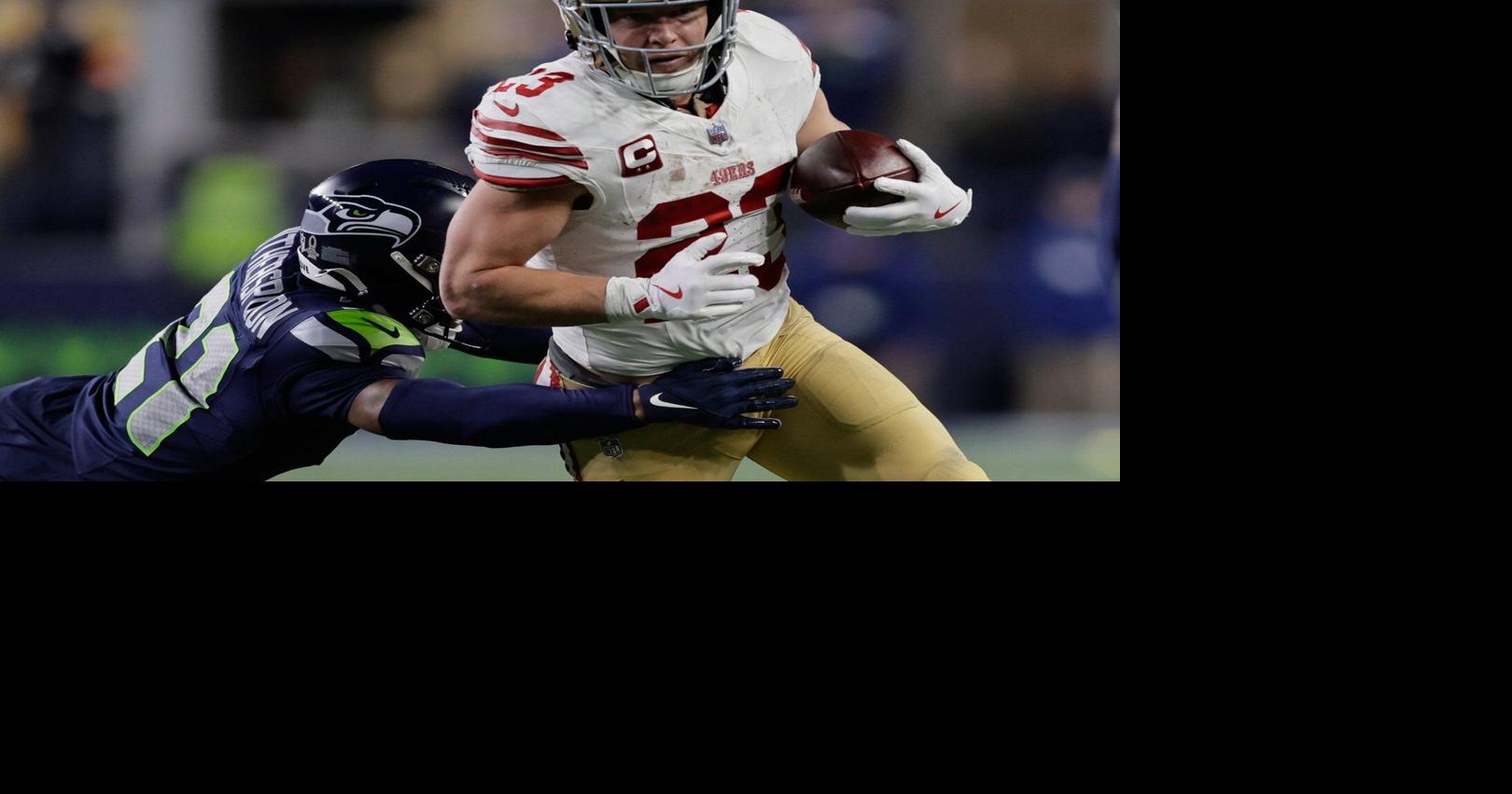 The AP NFL MVP finalists are Allen, Lawrence, Maye, McCaffrey and Stafford