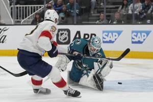 Aaron Ekblad scores in return from injury in the Panthers' 7-2 victory over the Sharks