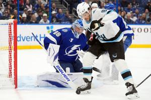 Andrei Vasilevskiy makes 28 saves in 2nd shutout of season as Lightning blank Mammoth 2-0