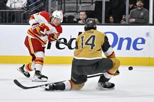 Samsonov stops 31 shots as Golden Knights earn sixth straight win, 3-0 over the Flames