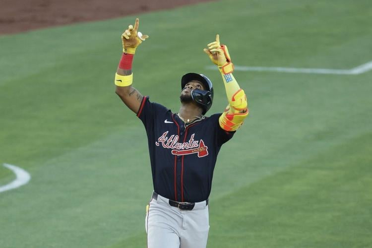 Acuña hits 2 homers as Braves end 13-game losing streak in California with win over A's