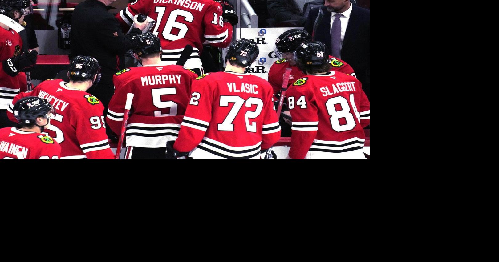 Blackhawks center Jason Dickinson to miss at least a couple games with high ankle sprain