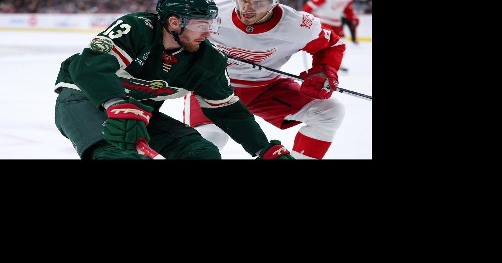 Kaprizov scores second goal of game in OT to lift Wild past Red Wings, 4-3