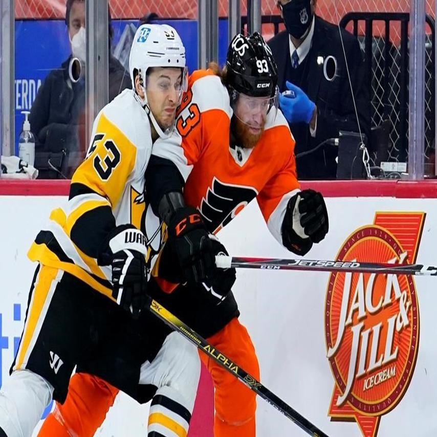Crosby scores 2 goals as Pens top Flyers 7-3