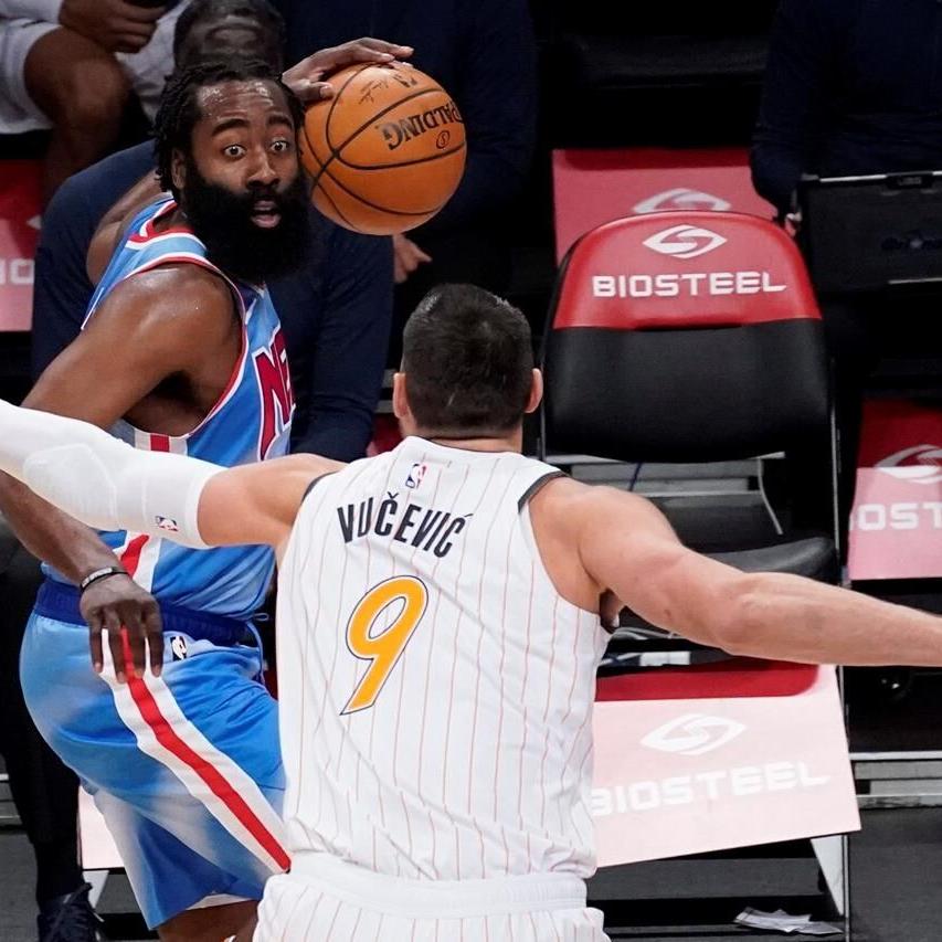 Kevin Durant scores season-high 42 points, James Harden gets triple-double  in debut as Nets clip Magic