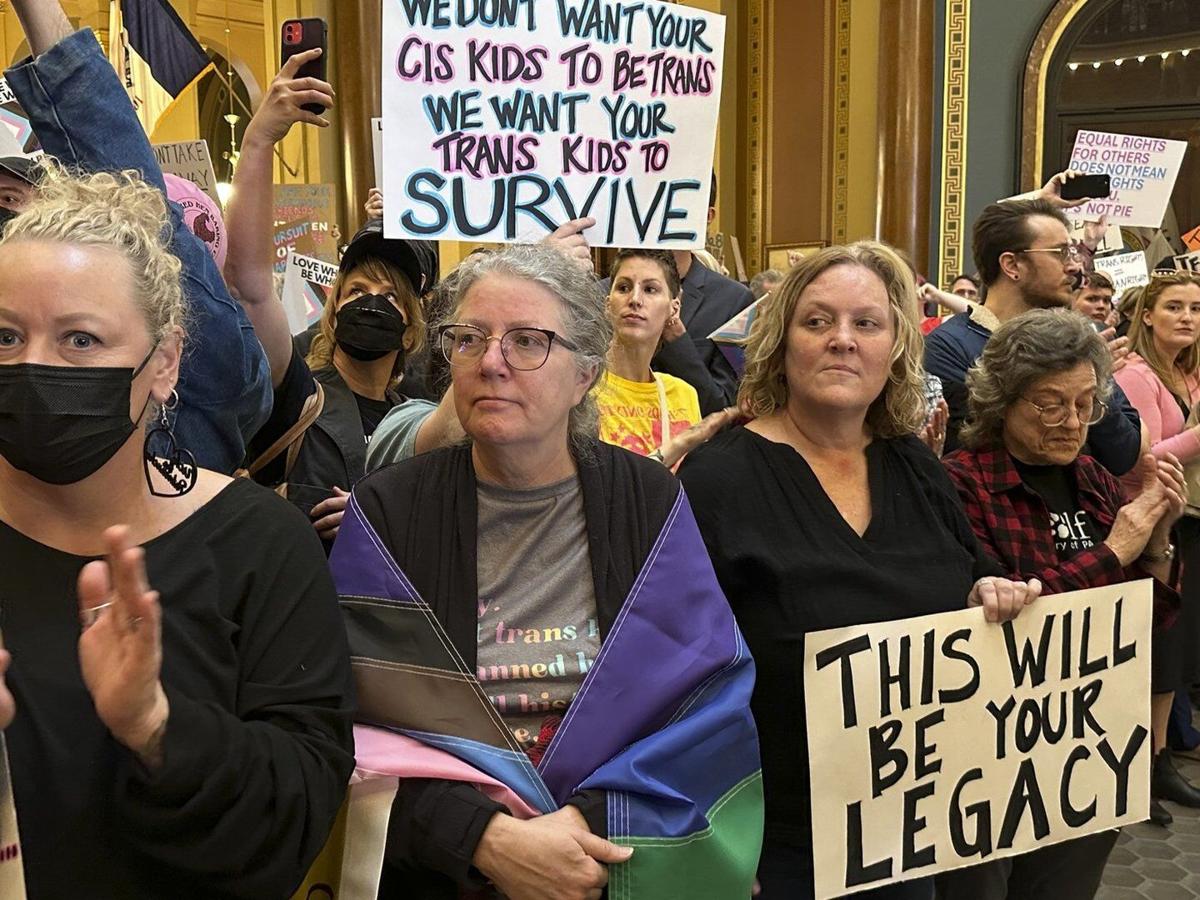 Iowa gives final approval to a bill removing gender identity protections  despite massive protests