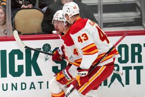 Matt Coronato's third-period goal lifts Flames to 2-1 win over Penguins