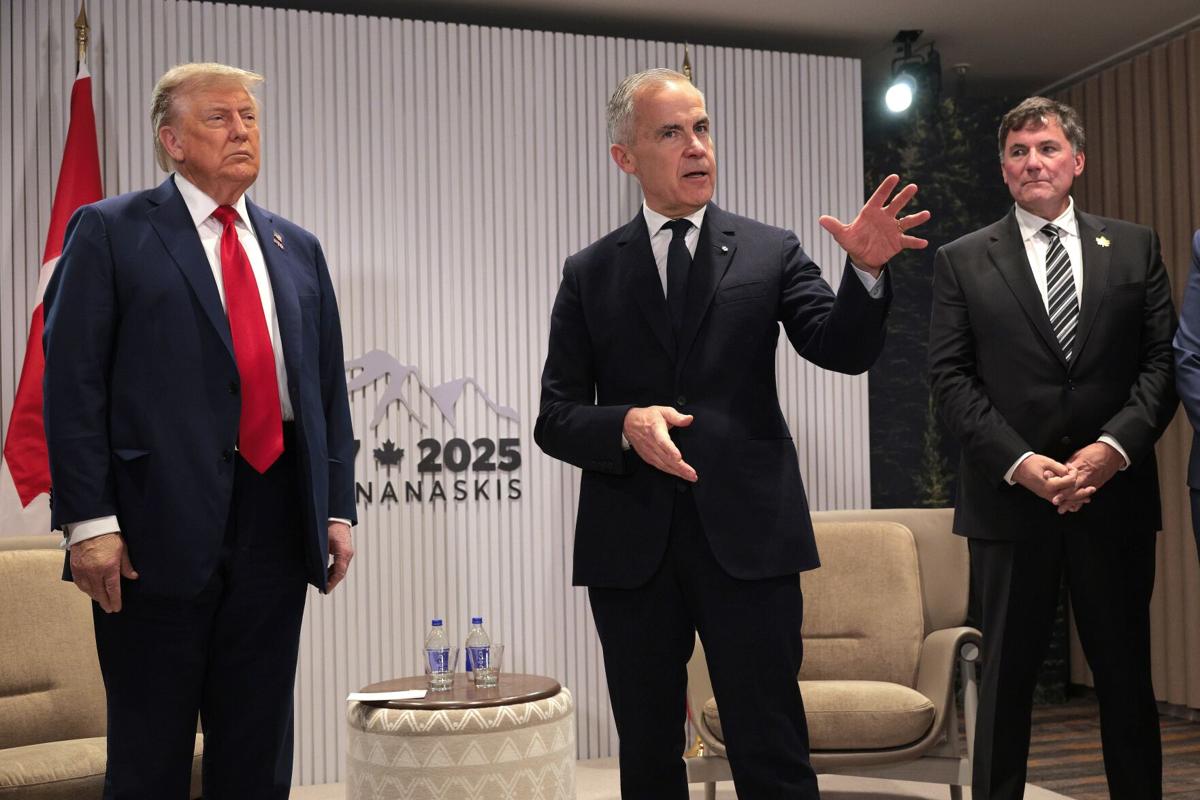 Donald Trump and Mark Carney meet face to face at G7 summit