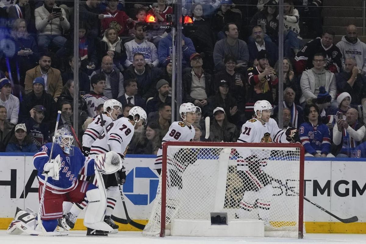 Hall has goal and assist, Soderblom stops 29 shots as Blackhawks beat  Rangers 2-1