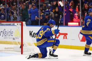 Jack Quinn scores 3 and Buffalo Sabres beat San Jose Sharks 6-3 for 8th straight win