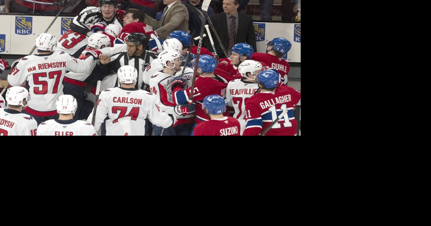 NHL fines Canadiens forward Anderson, Capitals forward Wilson for brawl on bench