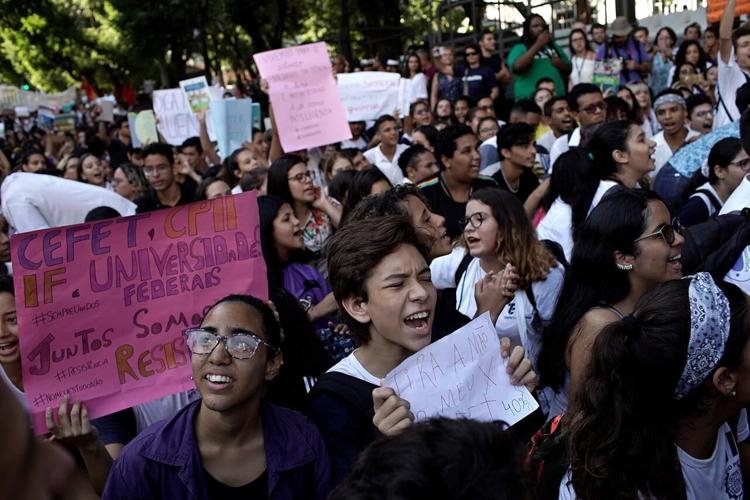 Students in Brazil protest school budget cuts