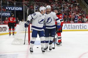 Lightning chase Jacob Markstrom on the way to routing the Devils 8-4