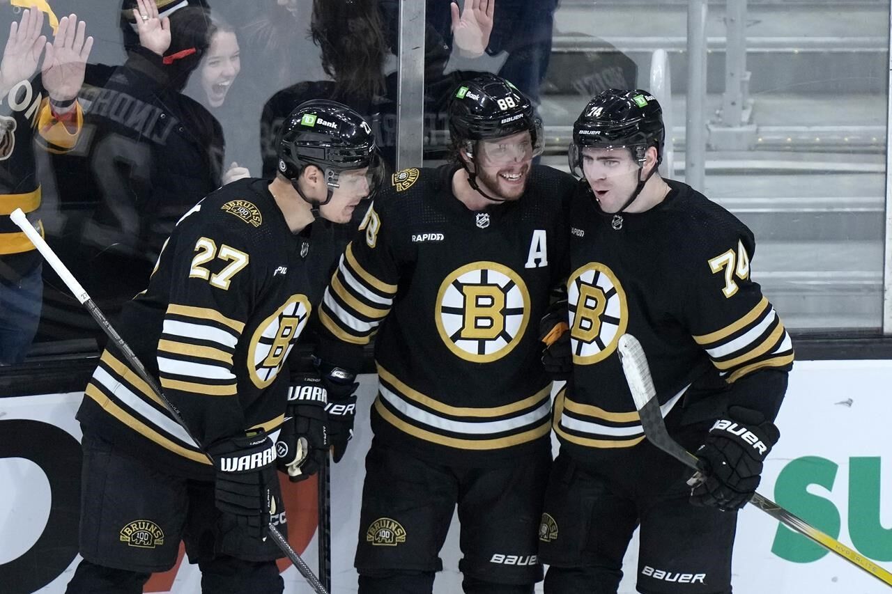 Pastrnak nets hat trick, Bruins stop Avalanche as Makar falls just