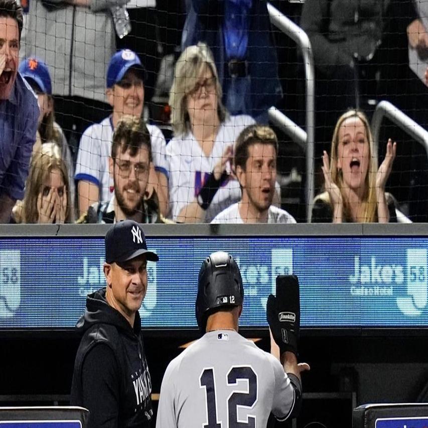 New York Yankees shortstop Isiah Kiner-Falefa (12) bats during the