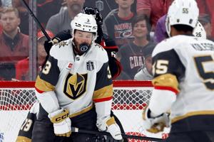 Brayden McNabb knocked out of Stanley Cup Final Game 2 after taking a puck to the face
