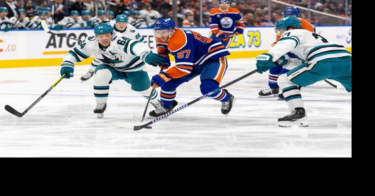 Oilers engineer late rally to tip Sharks 3-2 in OT