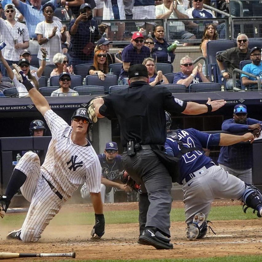 Judge homers twice, Yankees overcome 6-run deficit, beat Rays 9-8 - The San  Diego Union-Tribune