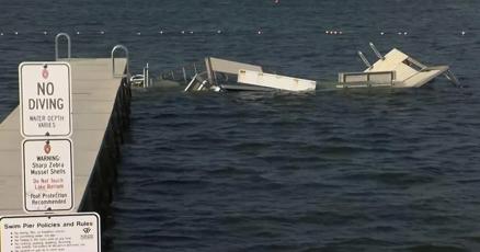 Pier collapses on University of Wisconsin campus One hospitalized 20 others slightly injured Pier collapses on University of Wisconsin campus One hospitalized 20 others slightly injured