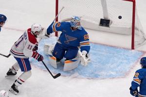 Binnington makes 25 saves for 1st shutout of the season, Blues beat Canadiens 2-0s