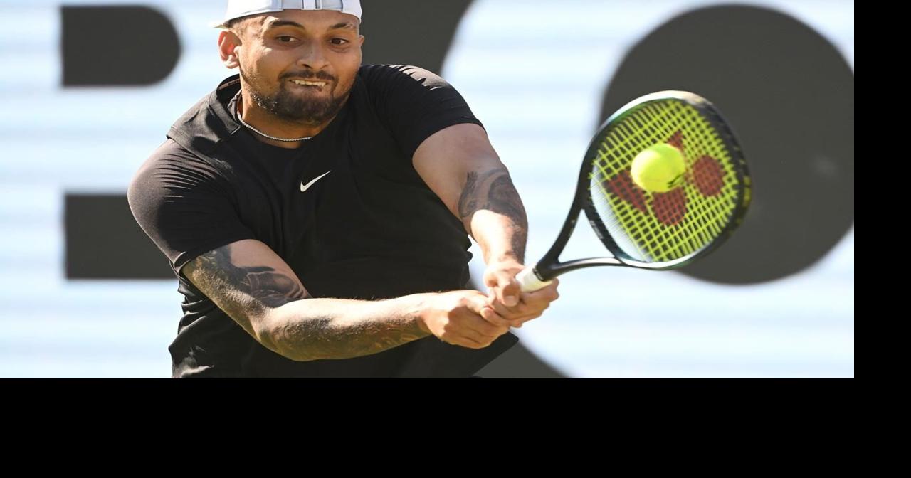 Nick Kyrgios out of Halle Open with knee injury shortly after comeback
