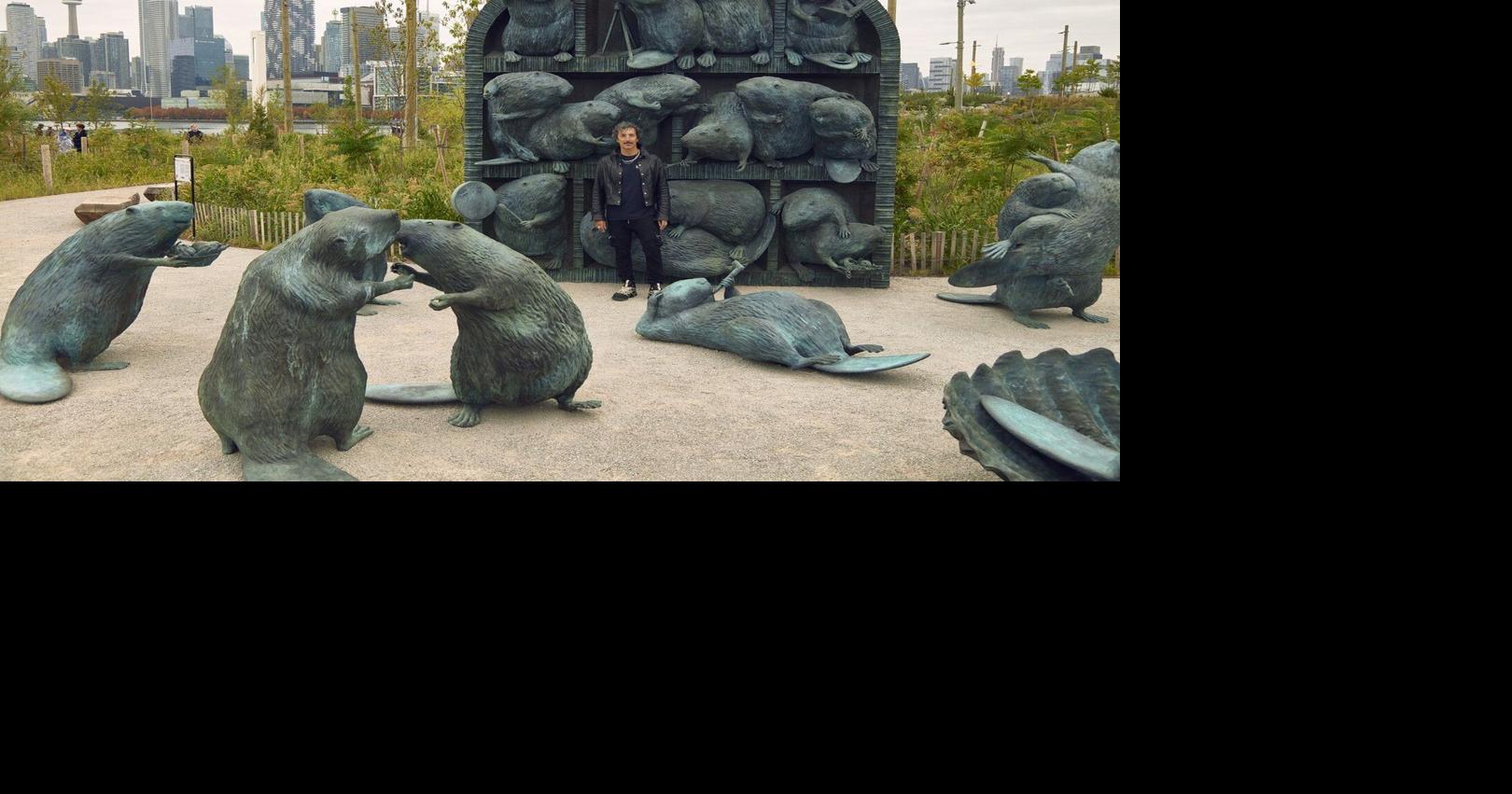 Kent Monkman debuts beaver sculpture in Toronto's ambitious new waterfront park