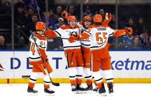 Gauthier scores twice as the Ducks beat the Rangers 4-1 to snap their two-game losing streak