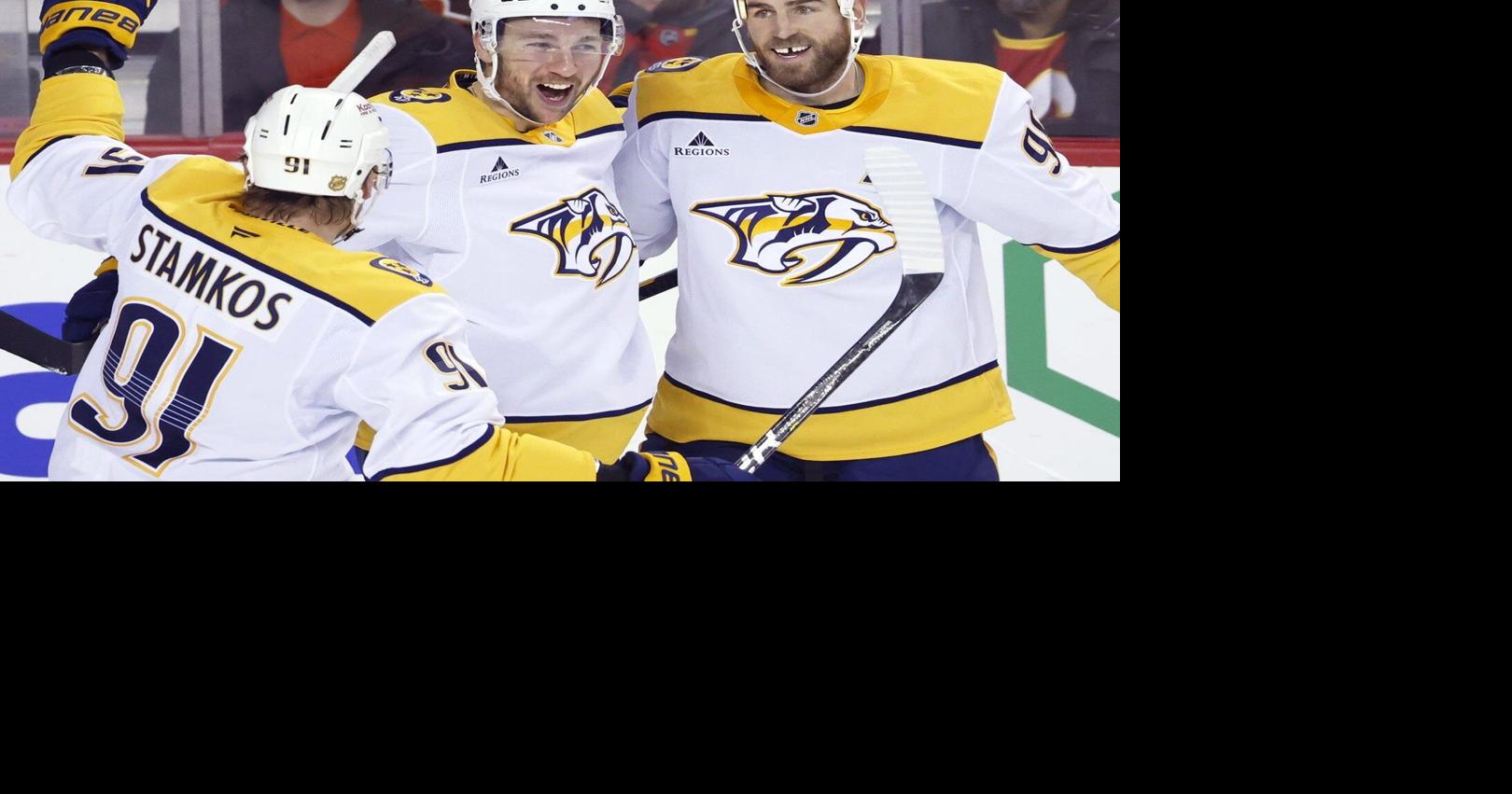 Hague burns Flames with late goal as Predators net 4-3 victory