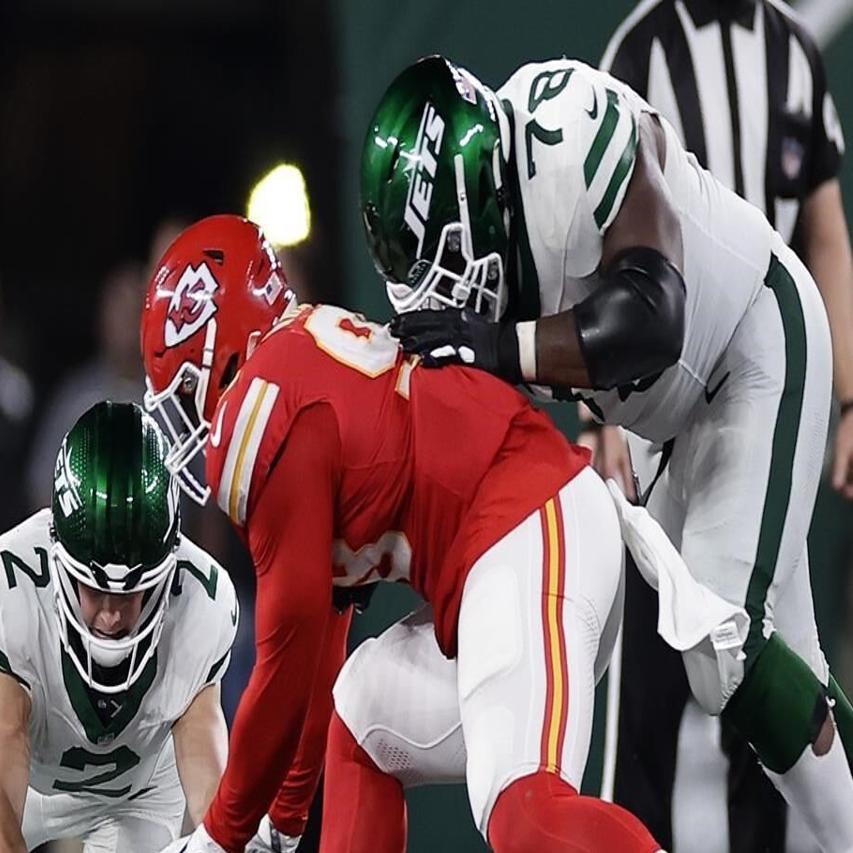 Jets not happy with questionable penalty call that turned the game late in  23-20 loss to Chiefs