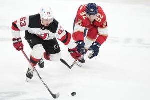 Devils get 3 power play scores, top Panthers 6-2 to finish sweep of Cup champs