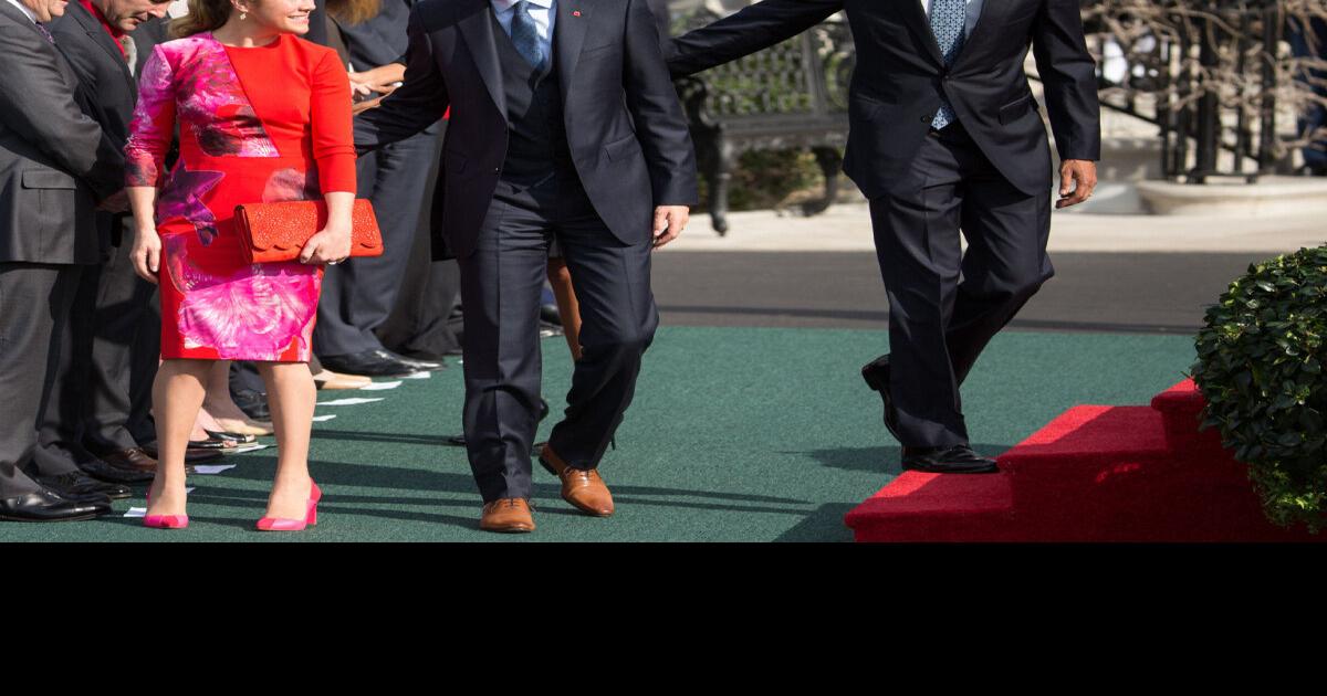 Red and pink? See Sophie Grégoire-Trudeau’s bold Washington dress