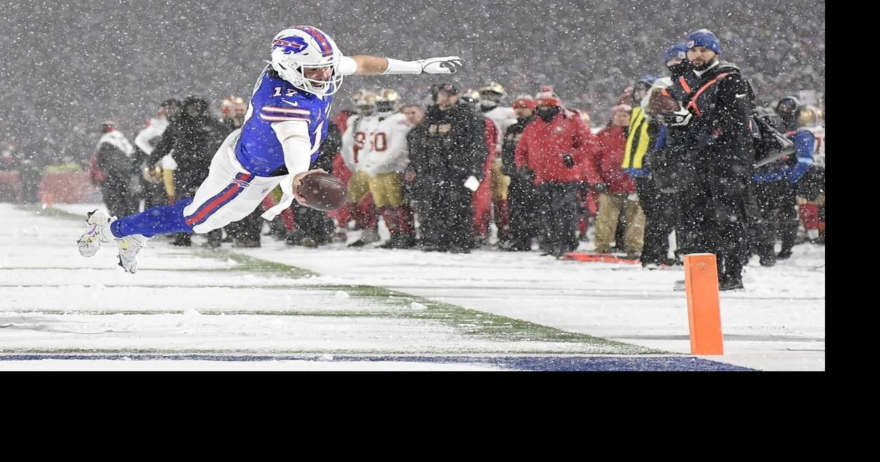 Josh Allen has TDs passing, rushing and receiving as Bills rout 49ers 35-10 in snow, clinch AFC East