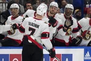 Brady Tkachuk scores the only goal of the shootout as Ottawa beats Tampa Bay 3-2