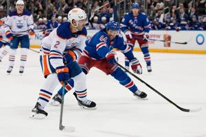 Evan Bouchard has a turnover and mistake-prone game in the Oilers' loss at the Islanders