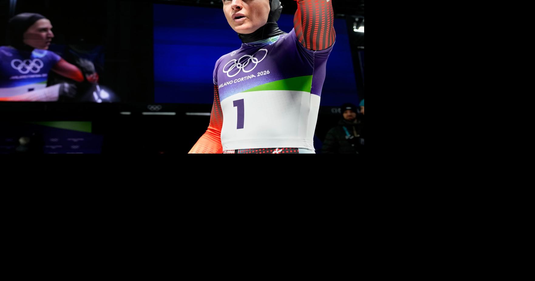 Janine Flock grabs a tense midway lead in women&rsquo;s skeleton, chasing elusive Olympic gold