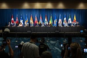 Premiers keeping cards close on constitutional changes pitched in Alberta referendum