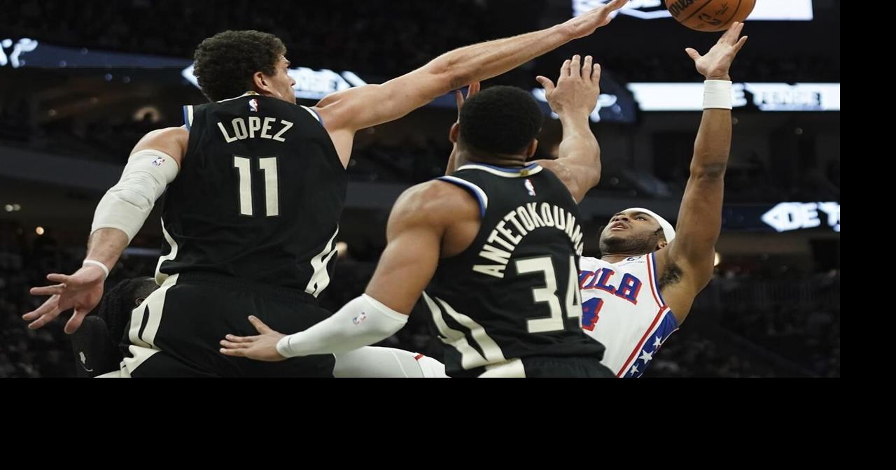 Antetokounmpo scores 34 points in Bucks' 123-109 victory over the short-handed 76ers