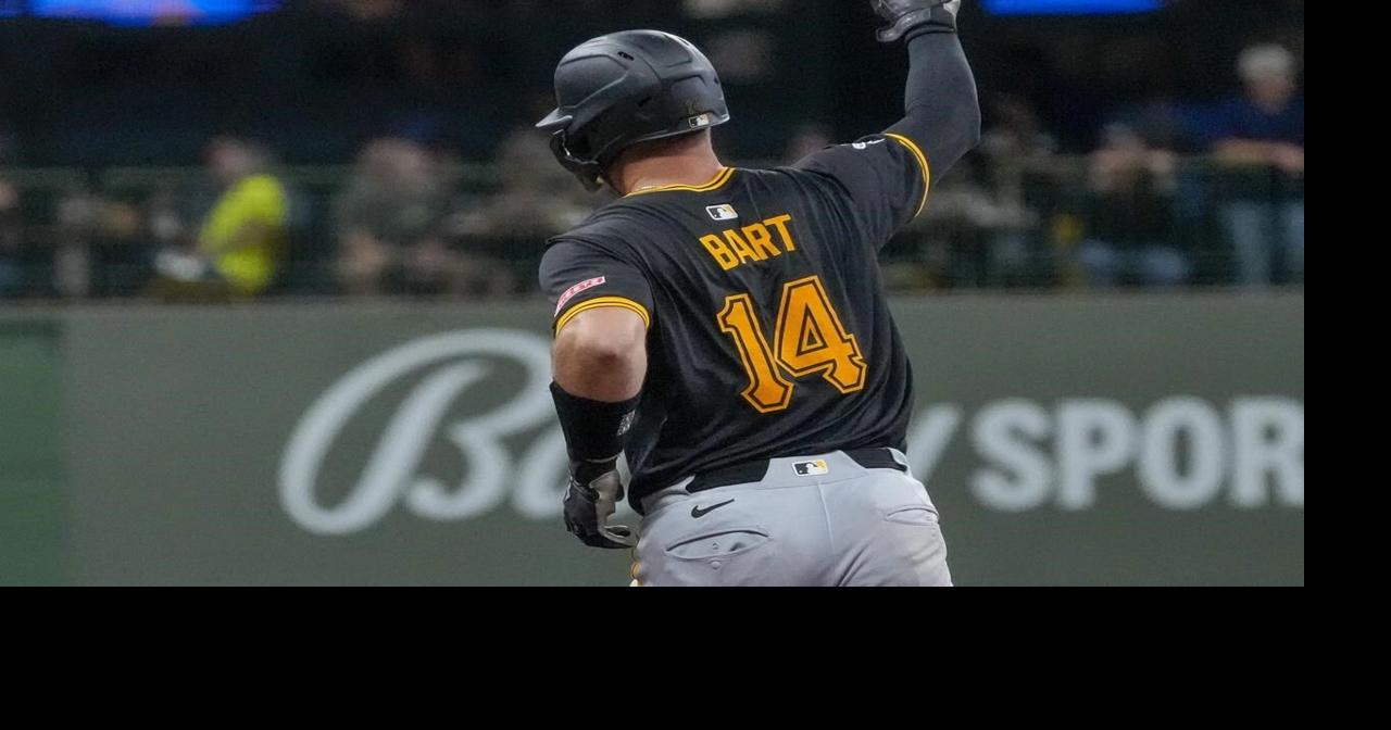 Bart hits grand slam, 1 of 5 Pirates homers in 12-2 rout of Brewers