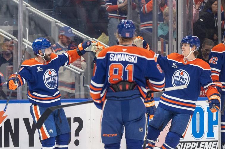 Chemise Edmonton Oilers Fanatics - Playoffs Stanley Cup - Gris - Taille L - Occasion