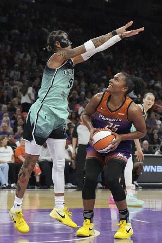 Thomas has a triple-double as the Mercury eliminate the defending WNBA champion Liberty 79-73