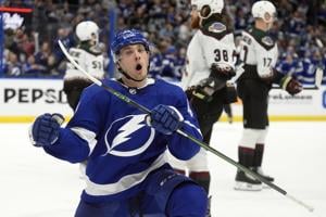 Kucherov takes NHL lead in points with a goal, 2 assists in Lightning's 6-3 win over Coyotes